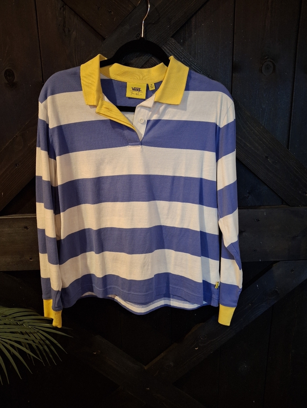 Vans Oversized Striped Long Sleeve Collared Shirt